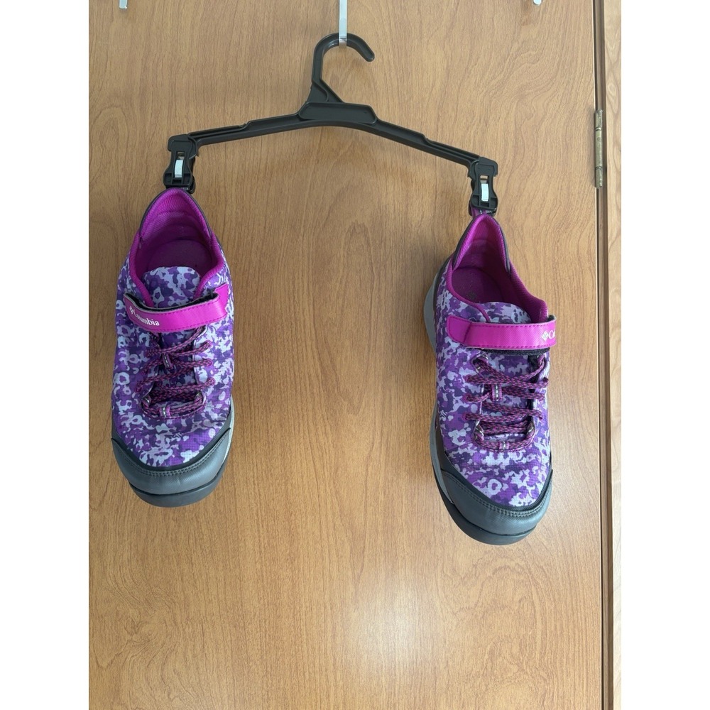 Columbia Omni Tech Drainmaker Sneaker US 6 Purple Camo Hook & Loop Athletic Shoe